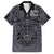 Custom New Zealand Taiaha Maori Family Matching Summer Maxi Dress and Hawaiian Shirt Minimalist Silver Fern All Black - Polynesian Pride