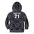 Custom New Zealand Taiaha Maori Kid Hoodie Minimalist Silver Fern All Black - Polynesian Pride