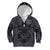 Custom New Zealand Taiaha Maori Kid Hoodie Minimalist Silver Fern All Black - Polynesian Pride