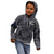 Custom New Zealand Taiaha Maori Kid Hoodie Minimalist Silver Fern All Black - Polynesian Pride