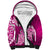 Polynesian Sherpa Hoodie Pacific Flower Mix Floral Tribal Tattoo Pink Vibe LT9 Unisex Pink - Polynesian Pride