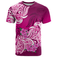 Polynesian T Shirt Pacific Flower Mix Floral Tribal Tattoo Pink Vibe LT9 Pink - Polynesian Pride