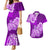 Polynesian Couples Matching Mermaid Dress And Hawaiian Shirt Pacific Flower Mix Floral Tribal Tattoo Purple Vibe LT9 Purple - Polynesian Pride