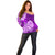Polynesian Off Shoulder Sweater Pacific Flower Mix Floral Tribal Tattoo Purple Vibe LT9 - Polynesian Pride