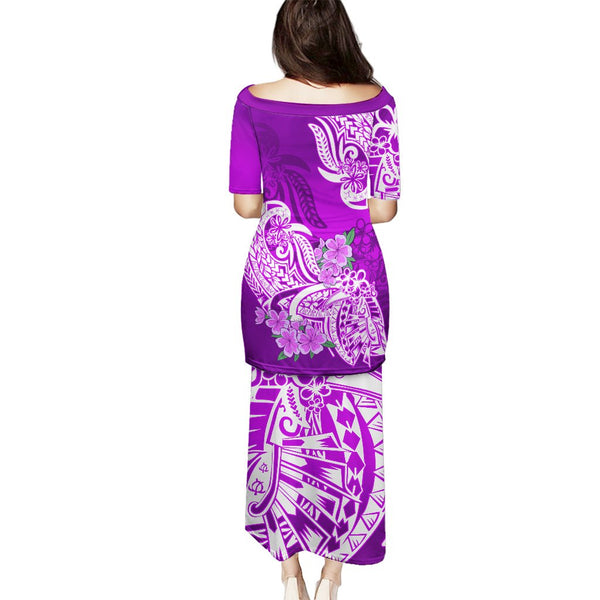 Pohnpei State Puletasi Floral Spirit Sage Green