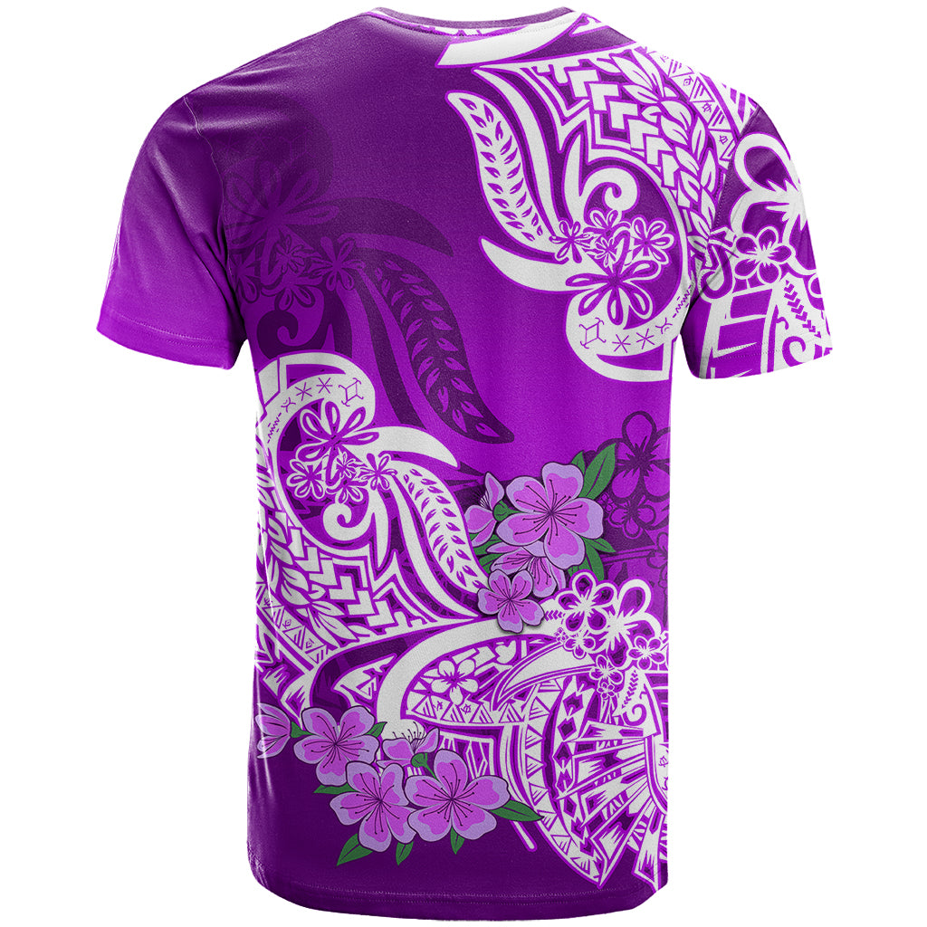 Polynesian T Shirt Pacific Flower Mix Floral Tribal Tattoo Purple Vibe LT9 - Polynesian Pride
