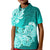 Polynesian Kid Polo Shirt Pacific Flower Mix Floral Tribal Tattoo Turquoise Vibe LT9 Kid Turquoise - Polynesian Pride