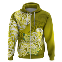 Polynesian Hoodie Pacific Flower Mix Floral Tribal Tattoo Yellow Vibe LT9 - Polynesian Pride
