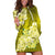 Polynesian Hoodie Dress Pacific Flower Mix Floral Tribal Tattoo Yellow Vibe LT9 Yellow - Polynesian Pride