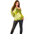 Polynesian Off Shoulder Sweater Pacific Flower Mix Floral Tribal Tattoo Yellow Vibe LT9 - Polynesian Pride