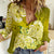 Polynesian Women Casual Shirt Pacific Flower Mix Floral Tribal Tattoo Yellow Vibe LT9 Female Yellow - Polynesian Pride