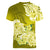 Polynesian Women V Neck T Shirt Pacific Flower Mix Floral Tribal Tattoo Yellow Vibe LT9 - Polynesian Pride