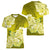 Polynesian Women V Neck T Shirt Pacific Flower Mix Floral Tribal Tattoo Yellow Vibe LT9 - Polynesian Pride