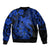 Aloha Hawaii Bomber Jacket Hammerhead Shark Tattoo Polynesian Summer - Blue LT9 - Polynesian Pride
