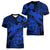 Aloha Hawaii Women V Neck T Shirt Hammerhead Shark Tattoo Polynesian Summer - Blue LT9 - Polynesian Pride
