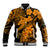 Aloha Hawaii Baseball Jacket Hammerhead Shark Tattoo Polynesian Summer - Gold LT9 Unisex Gold - Polynesian Pride