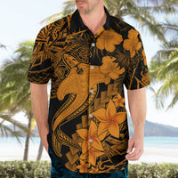 Aloha Hawaii Hawaiian Shirt Hammerhead Shark Tattoo Polynesian Summer - Gold LT9 - Polynesian Pride