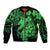 Aloha Hawaii Bomber Jacket Hammerhead Shark Tattoo Polynesian Summer - Green LT9 Unisex Green - Polynesian Pride