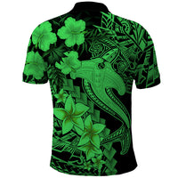 Aloha Hawaii Polo Shirt Hammerhead Shark Tattoo Polynesian Summer - Green LT9 - Polynesian Pride