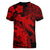 Aloha Hawaii Women V Neck T Shirt Hammerhead Shark Tattoo Polynesian Summer - Red LT9 - Polynesian Pride