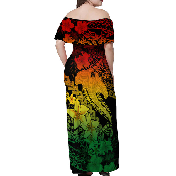 Aloha Hawaii Tank Maxi Dress Hammerhead Shark Tattoo Polynesian Summer - Pink LT9 main image 0