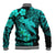 Aloha Hawaii Baseball Jacket Hammerhead Shark Tattoo Polynesian Summer - Turquoise LT9 - Polynesian Pride
