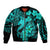 Aloha Hawaii Bomber Jacket Hammerhead Shark Tattoo Polynesian Summer - Turquoise LT9 Unisex Turquoise - Polynesian Pride