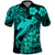 Aloha Hawaii Polo Shirt Hammerhead Shark Tattoo Polynesian Summer - Turquoise LT9 Turquoise - Polynesian Pride