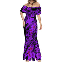 Aloha Hawaii Mermaid Dress Hammerhead Shark Tattoo Polynesian Summer - Violet LT9 - Polynesian Pride