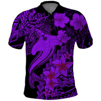 Aloha Hawaii Polo Shirt Hammerhead Shark Tattoo Polynesian Summer - Violet LT9 Violet - Polynesian Pride