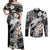 Aloha Hawaii Couples Matching Off Shoulder Maxi Dress and Long Sleeve Button Shirts Hammerhead Shark Tattoo Polynesian Summer - White LT9 White - Polynesian Pride