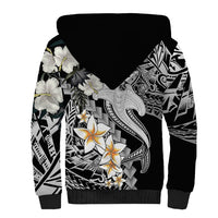 Aloha Hawaii Sherpa Hoodie Hammerhead Shark Tattoo Polynesian Summer - White LT9 - Polynesian Pride