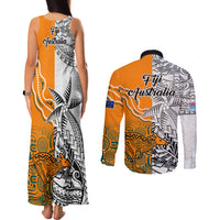 fiji-australia-rugby-couples-matching-tank-maxi-dress-and-long-sleeve-button-shirts-world-cup-2023-polynesia-tapa-mixed-indigenous-aboriginal