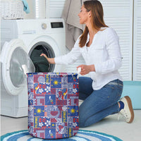 Filipino Maligayang Pasko Laundry Basket Pacific Patchwork Xmas Vibes - Polynesian Pride