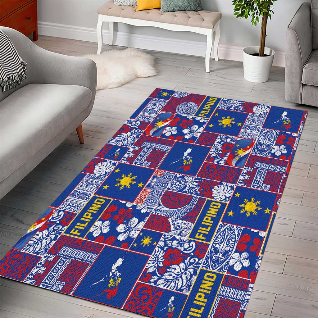 Filipino Maligayang Pasko Area Rug Pacific Patchwork Xmas Vibes - Polynesian Pride