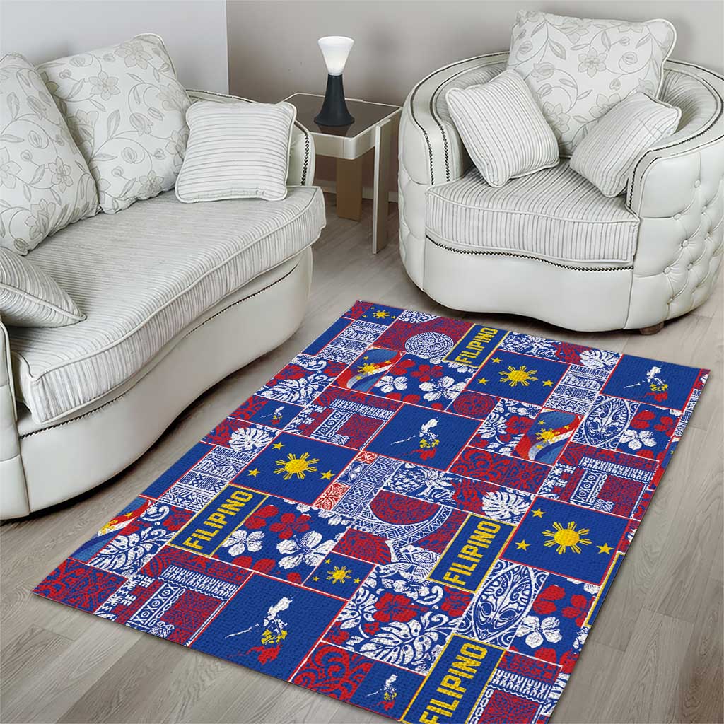 Filipino Maligayang Pasko Area Rug Pacific Patchwork Xmas Vibes - Polynesian Pride