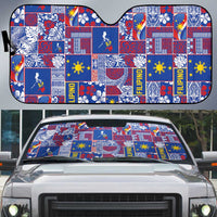Filipino Maligayang Pasko Auto Sun Shade Pacific Patchwork Xmas Vibes - Polynesian Pride