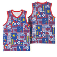 Filipino Maligayang Pasko Basketball Jersey Pacific Patchwork Xmas Vibes - Polynesian Pride