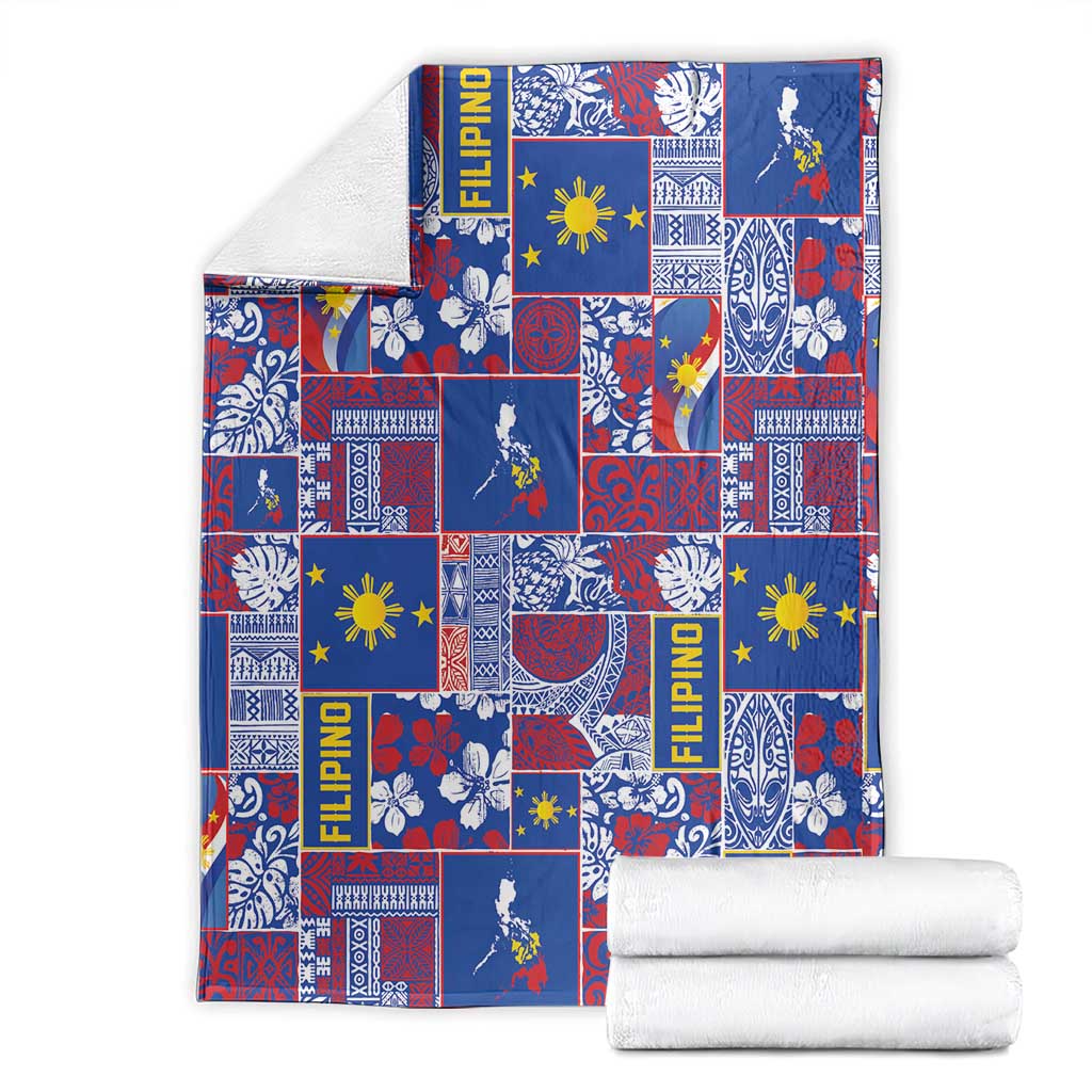 Filipino Maligayang Pasko Blanket Pacific Patchwork Xmas Vibes - Polynesian Pride