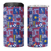 Filipino Maligayang Pasko 4 in 1 Can Cooler Tumbler Pacific Patchwork Xmas Vibes - Polynesian Pride