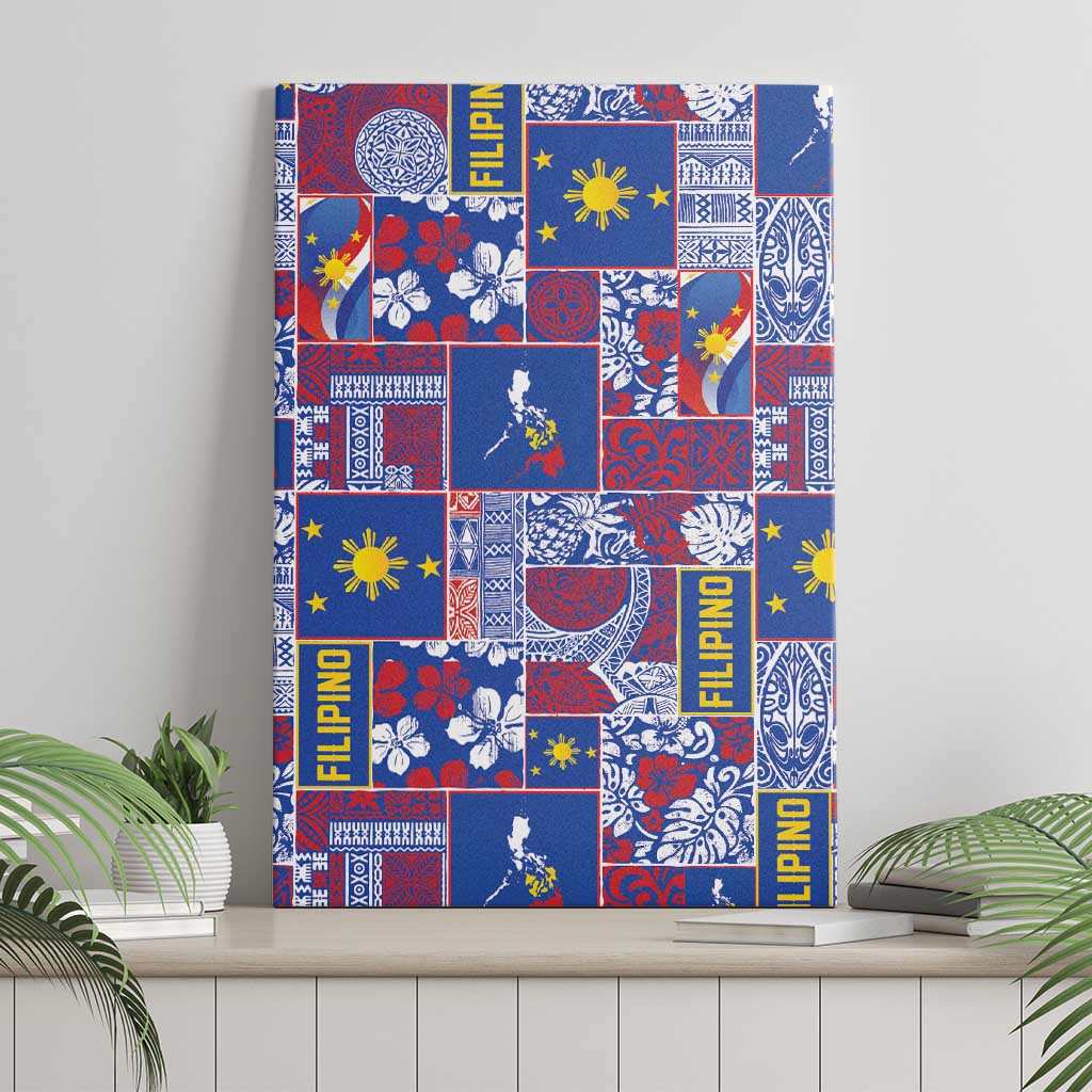 Filipino Maligayang Pasko Canvas Wall Art Pacific Patchwork Xmas Vibes - Polynesian Pride
