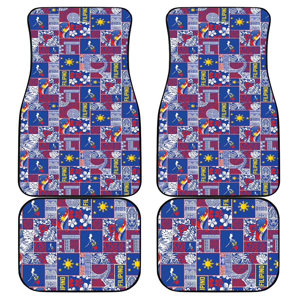Filipino Maligayang Pasko Car Mats Pacific Patchwork Xmas Vibes - Polynesian Pride