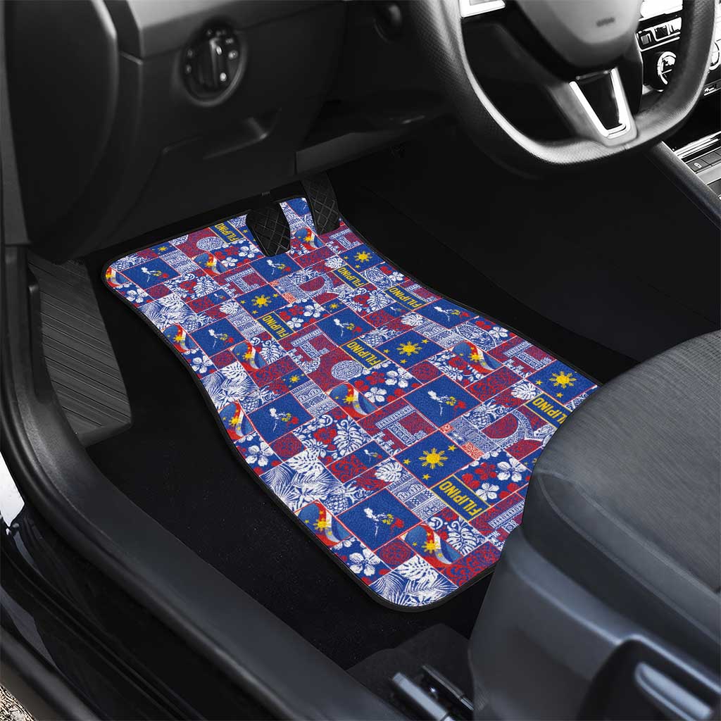 Filipino Maligayang Pasko Car Mats Pacific Patchwork Xmas Vibes - Polynesian Pride