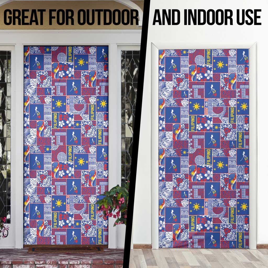 Filipino Maligayang Pasko Door Cover Pacific Patchwork Xmas Vibes - Polynesian Pride