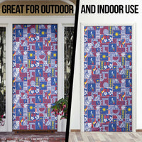 Filipino Maligayang Pasko Door Cover Pacific Patchwork Xmas Vibes - Polynesian Pride