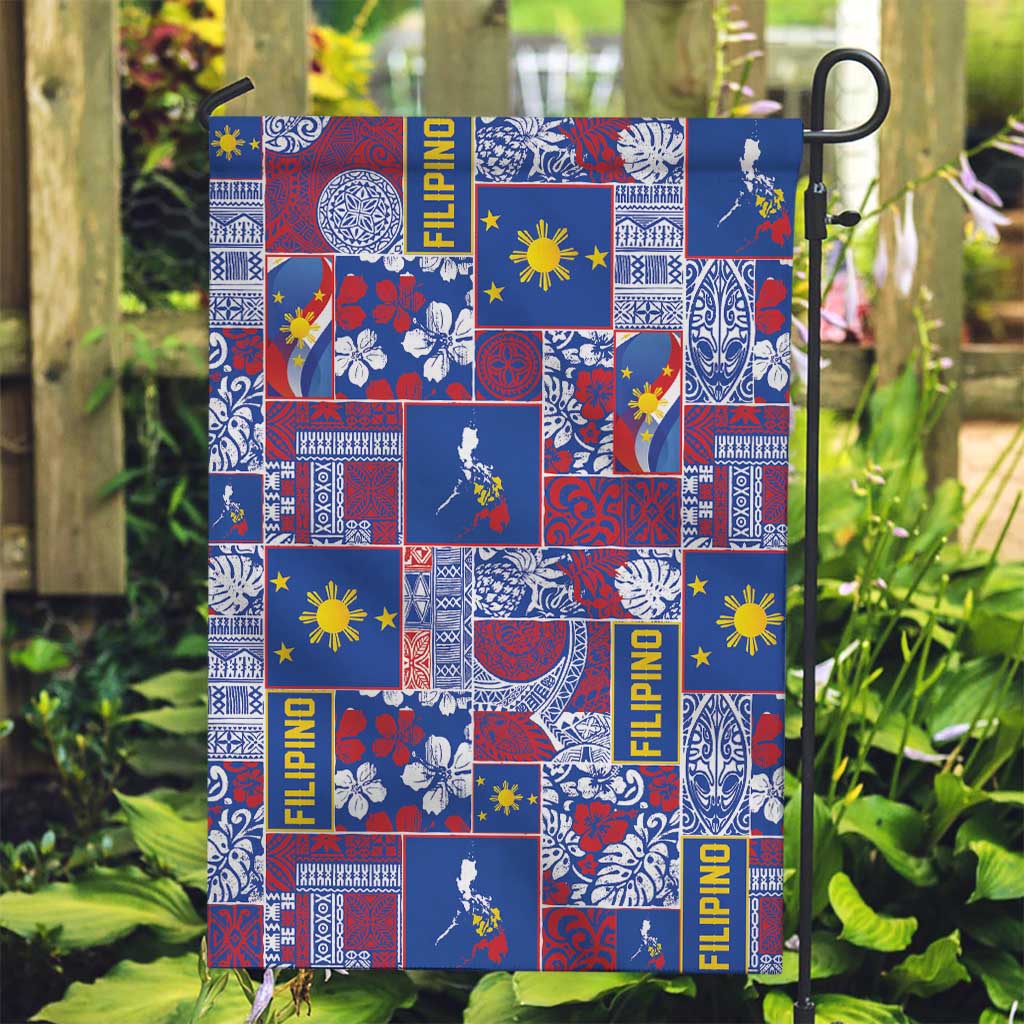 Filipino Maligayang Pasko Garden Flag Pacific Patchwork Xmas Vibes - Polynesian Pride