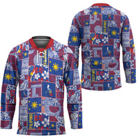 Filipino Maligayang Pasko Hockey Jersey Pacific Patchwork Xmas Vibes - Polynesian Pride