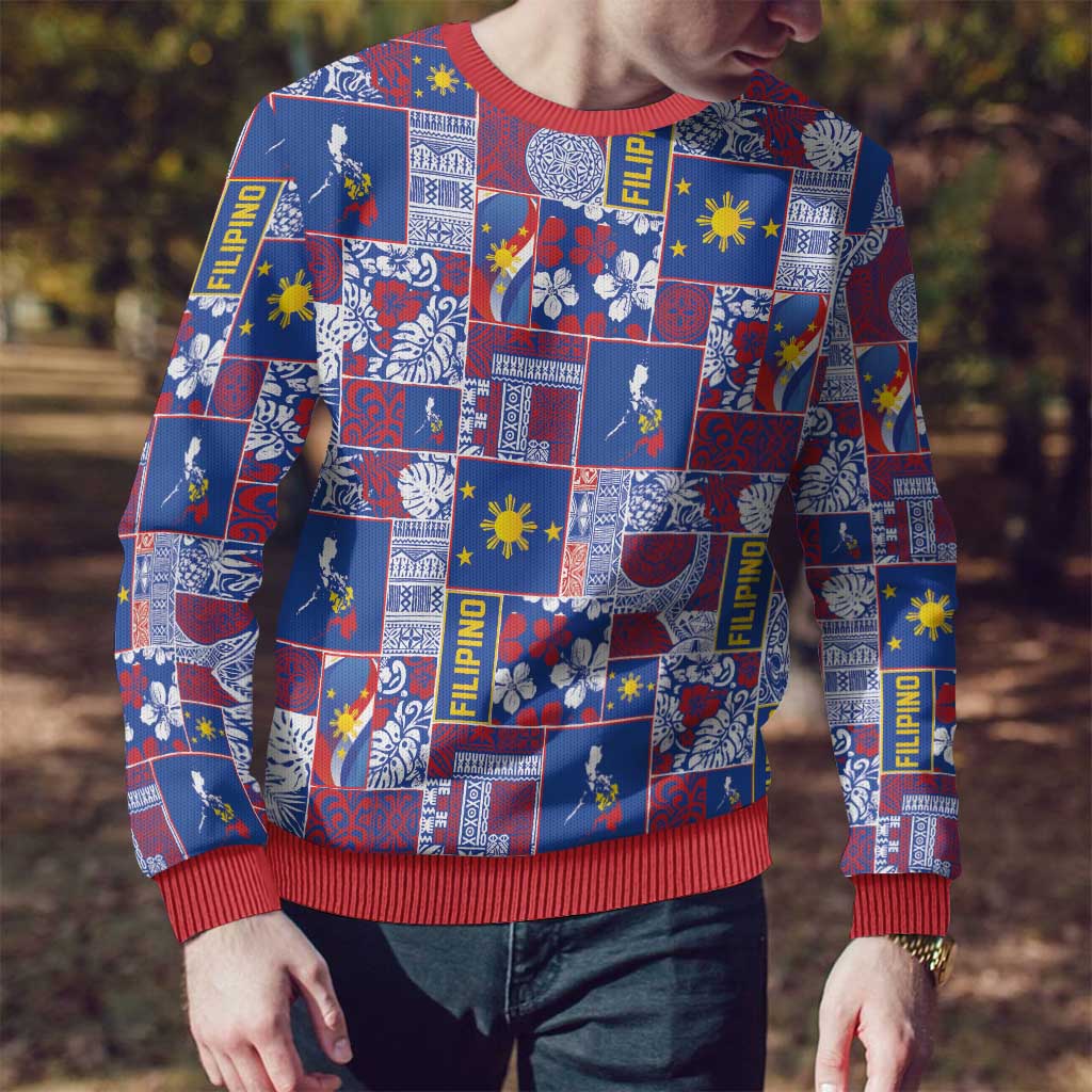 Filipino Maligayang Pasko Ugly Christmas Sweater Pacific Patchwork Xmas Vibes - Polynesian Pride