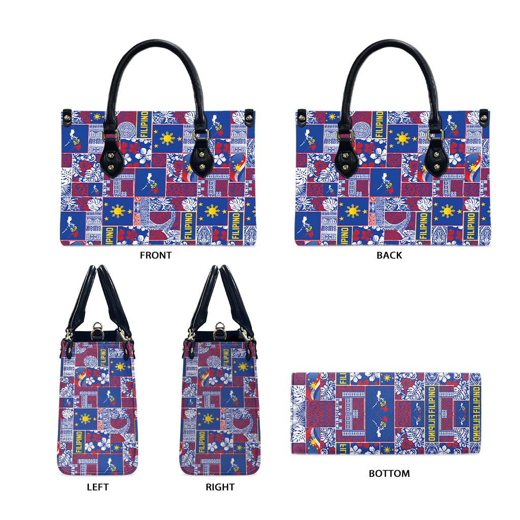 Filipino Maligayang Pasko Leather Bag Pacific Patchwork Xmas Vibes - Polynesian Pride