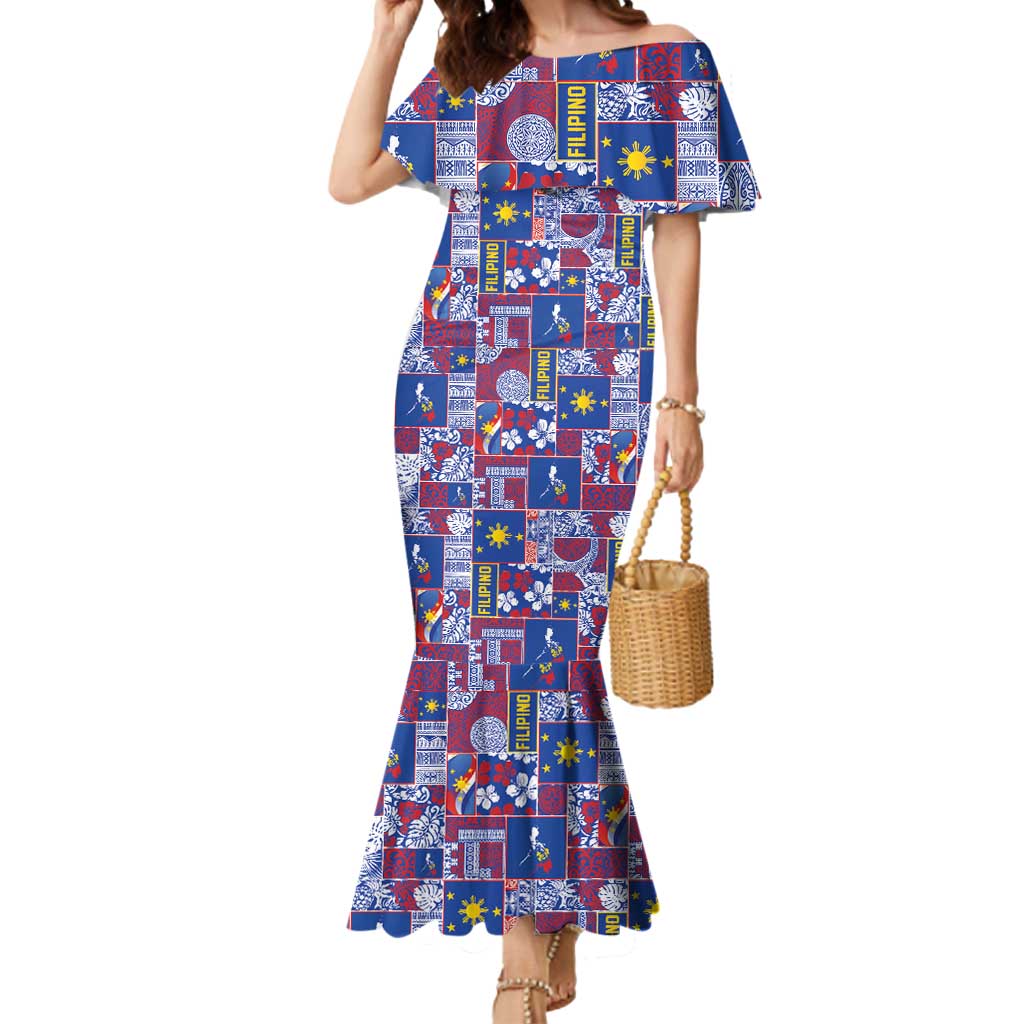 Filipino Maligayang Pasko Mermaid Dress Pacific Patchwork Xmas Vibes - Polynesian Pride